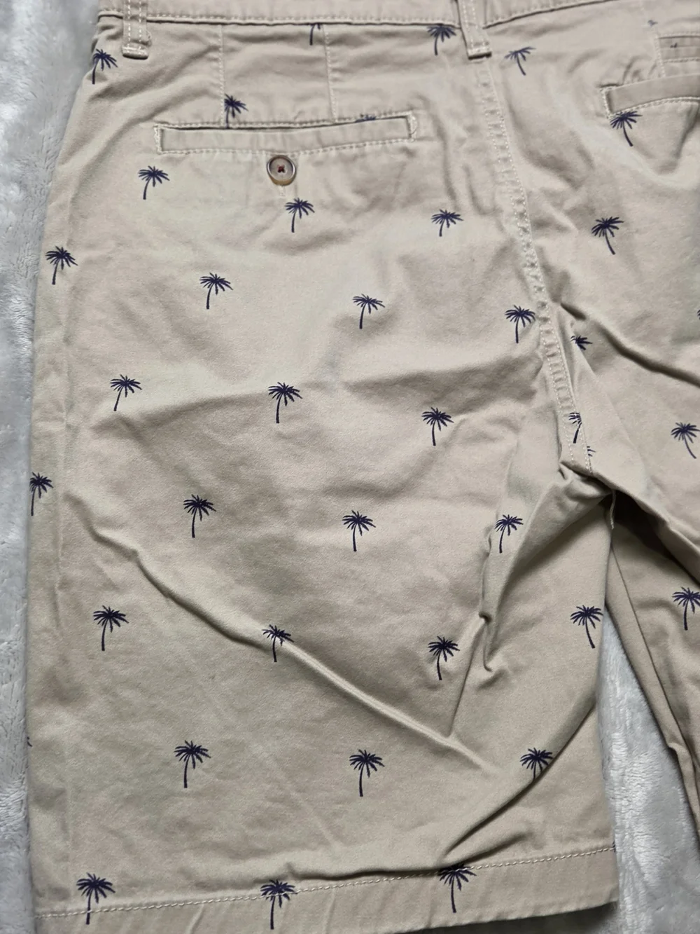 Hudson & Barrow Palm Tree Print Chino Shorts Men’s Size 32 Beige Casual